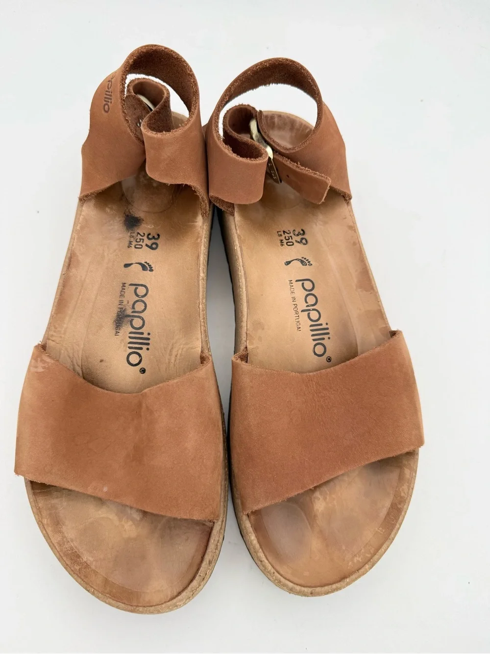 Papillo by Birkenstock women’s Glenda Wedge Nubuck leather sandals shoes 8/ 8.5